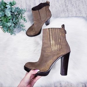 Tory Burch Troy gored metallic ankle boots